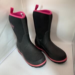 Muck Element Boot EUC Waterproof Black Pink Girls Sz 3 Winter Snow Waterproof